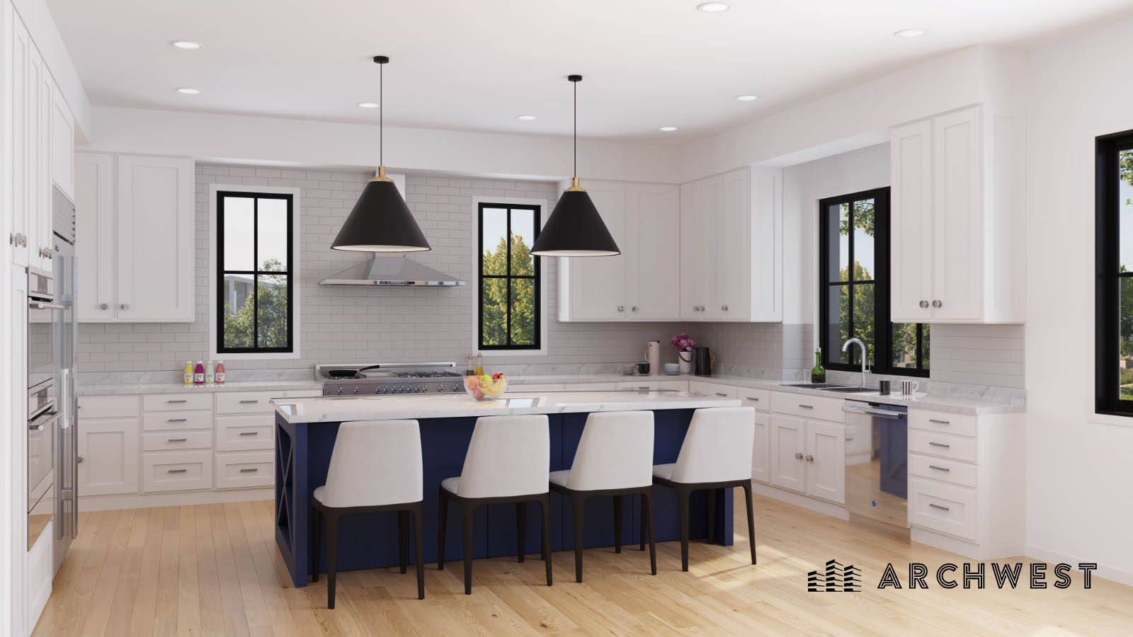 16. 3D Render of a Classic Kitchen, Missouri, USA